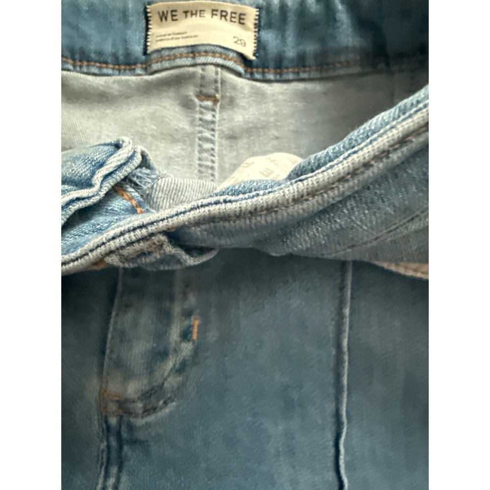We The Free Free People Light Wash Wide Leg Cropped Seamed Jeans Blue Size 29 - Picture 2 of 4